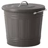 KNODD Kanta s poklopcem, siva, 16 l