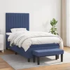 Vidaxl Box spring postelja z vzmetnico moder 90x190 cm blago