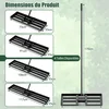 Costway Grablje za izravnavo trate 30x10 palcev črne barve