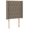Vidaxl Vzglavje z ušesi taupe 83x16x118/128 cm blago