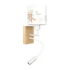 Brilagi - LED fleksibilna lampa BOBO WOOD 1xE27/25W/230V + LED/3W hrast/bela/životinjice