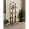 Hanah Home Idil polica za knjige 47 × 158 × 30 cm, antik / bronzano staklo