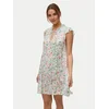 VERO MODA Obleka VMAlba zelena / pastelno oranžna / roza / bela