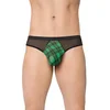 Moške tangice SoftLine 4524 - zelene karo M/L