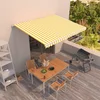 Tenda na ručno uvlačenje 450 x 300 cm žuto-bijela