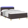 vidaXL vidaXL Box Spring postelja z matracom in LED temno rjava 140x190 cm tkanina, (22081011)