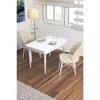 Hanah Home trpezarijski set Arp, sto i 2 stolice, bela ploča, krem tkanina Babyface