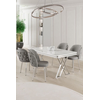 Hanah Home Set Trpezarijski sto i 4 stolice Rigel, Sivo-beli