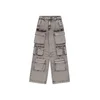 ALPHA INDUSTRIES Kargo kavbojke siv denim