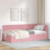 vidaXL Kotna postelja z vzglavjem Roza 90 x 190 cm Žamet