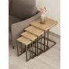 Hanah Home Tekerli set stolića (umetnuti), antik/bor (4 kom)