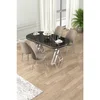 Hanah Home trpezarijski set Lai, sto i 4 stolice, ploča u dekoru Sonata, hromirane noge, kapućino tkanina Babyface