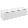 LOREA omarica z dvojnim umivalnikom 141x46x51,5cm (70+70cm), bela mat - Bela mat barva - 141x46x51,5 cm - Sapho - LOREA - 24 - MDF/laminat - 1410 - 460 - 515 - 14