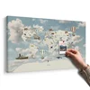 Slika na pluti svetovni zemljevid z baloni - 120x80 transparent