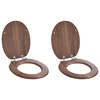 vidaXL Pokrivalo za stranišče 2 pcs Rjava 44 x 38 cm MDF plošča