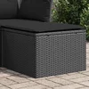 vidaXL Vrtni stolček z blazino črn 55x55x37 cm poli ratan