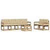 Set vanjskih sofa s jastukom 7 pcs Bijela i bež