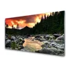 tulup.si Slika na steklu Lake river forest narava 125x50 cm 2 obešalnika