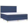 Vidaxl Box spring postelja z vzmetnico modra 180x200 cm blago
