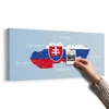 Slika na pluti zemljevid Slovaške z državnim grbom - 100x50 transparent