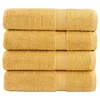 shumee Premium brisače 4 kosi zlata 70x140 cm 600 g/m2 100 % bombaž