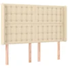 Vidaxl Vzglavje z ušesi krem 147x16x118/128 cm blago