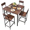 VEVOR Set barske mize in stolov 5-delni 90x90x91 cm oreh črna