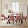 Trpezarijske stolice 6 pcs Baršun Ružičasta 59 x 59,5 x 90 cm