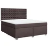Vidaxl Box spring postelja z vzmetnico temno rjava 180x200 cm blago