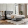 MID.YOU POSTELJA BOXSPRING x , tekstil, leseni material siva