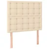 Vidaxl Vzglavje postelje kremne barve 80x5x118/128 cm blago