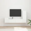 Set TV komoda Zidne 4 pcs Bijelo Konstruirano drvo