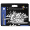 Staedtler STAEDTLER pisalo z vlaknasto konico, pigmentno pisalo, črno, kartonska škatla za 2, (21655515)