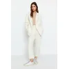 Trendyol Cream Blazer Jacket-Pants Woven Two Piece Set