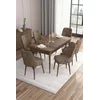 Hanah Home Set Trpezarijski sto i 6 stolica Are, Braon