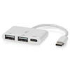NEDIS USB hub/1x USB-C priključek/1x USB-C vtičnica/2x USB-A vtičnica/3 vrata/USB napaj