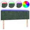 LED uzglavlje tamnozeleno 144x5x78/88 cm baršunasto