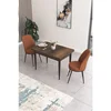 Hanah Home trpezarijski set Nil, sto i 2 stolice, ploča u dekoru drveta Baroque, terakota tkanina Babyface