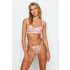 Trendyol Pink Embroidered Lace Capless Knitted Underwear Set