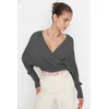 Trendyol Anthracite Double Breasted Knitted Sweater