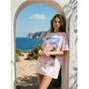 Sinsay - Pamučna spavaćica sa prazničnim dezenom - pastelno roze