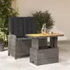 Vidaxl vidaXL 2-delni komplet vrtnega pohištva z blazinami, siv, poli ratan
