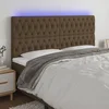 Vidaxl vidaXL Vzglavje postelje z LED diodo temno rjavo 200x7x118/128 cm blago