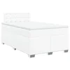 Vidaxl Box spring postelja z vzmetnico bel 120x200 cm umetno usnje