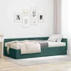 Kutni krevetni okvir s madracem Ostalo 2 pcs Zelena tkanina
