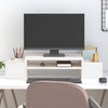 Stalak za monitor bijeli 70 x 27,5 x 15 cm od masivne borovine