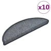 Prostirke za stepenice 10 kom 56x17x3 cm tamno sive poluokrugle