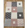 Tepih Ekol Diamond Kids 160x230cm, pastel siva/pink