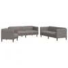 3-dijelni set sofa smeđesivi od tkanine
