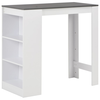 vidaXL Barska miza s polico 110x50x103 cm bela